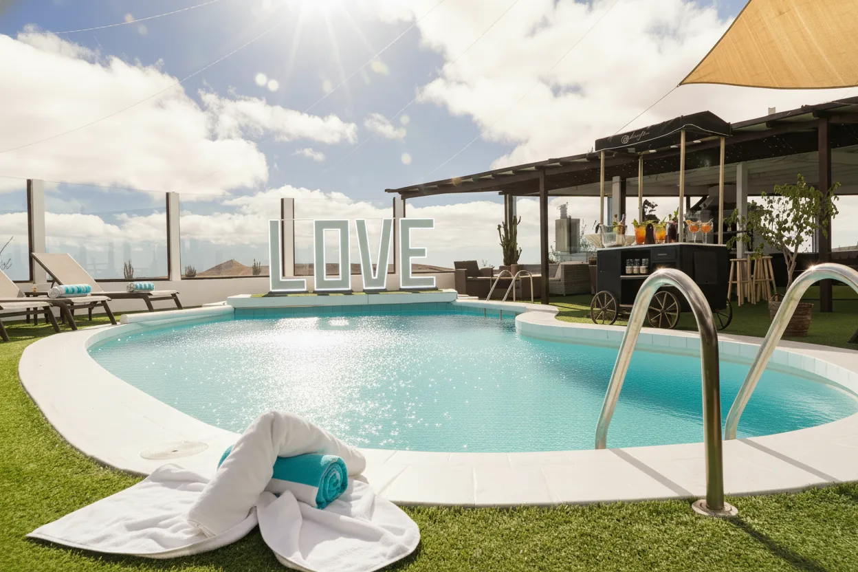 Outdoor pool at Hotel Rural Casona de Tao in Lanzarote