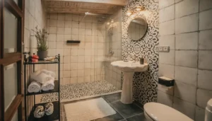 Hotel rural Lanzarote baño piedra volcánica tiagua